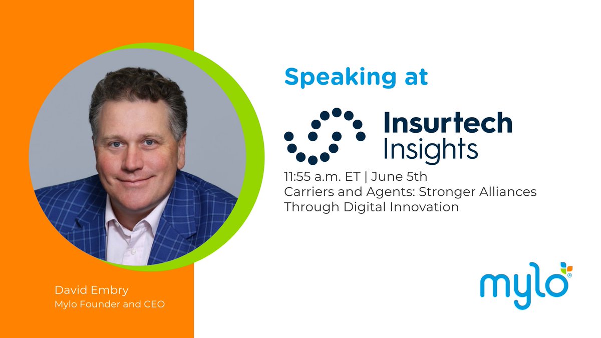 Our CEO <a href="/dwembry/">David Embry</a> is representing <a href="/ChooseMylo/">Mylo</a> at #InsurtechInsights! If you're attending, be sure to catch his panel this morning for a discussion on how digital #innovation leads to stronger collaboration between carriers and agents.

#ITI2024 #ITIUSA2024 #Insurance #Insurtech
