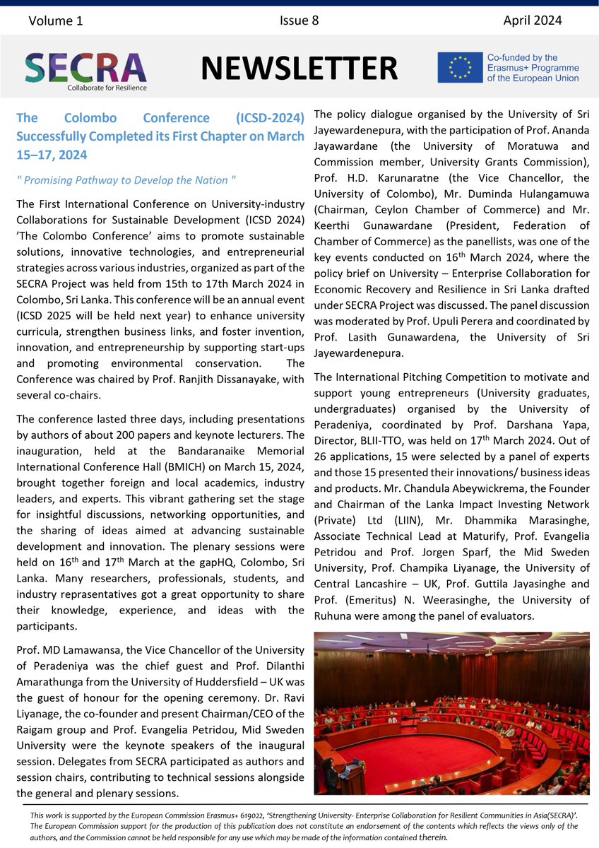 We are pleased to inform you that the eighth newsletter of SECRA has been published. You can download the newsletter at the following link:
drrcollab.org/.../06/Final-N…
