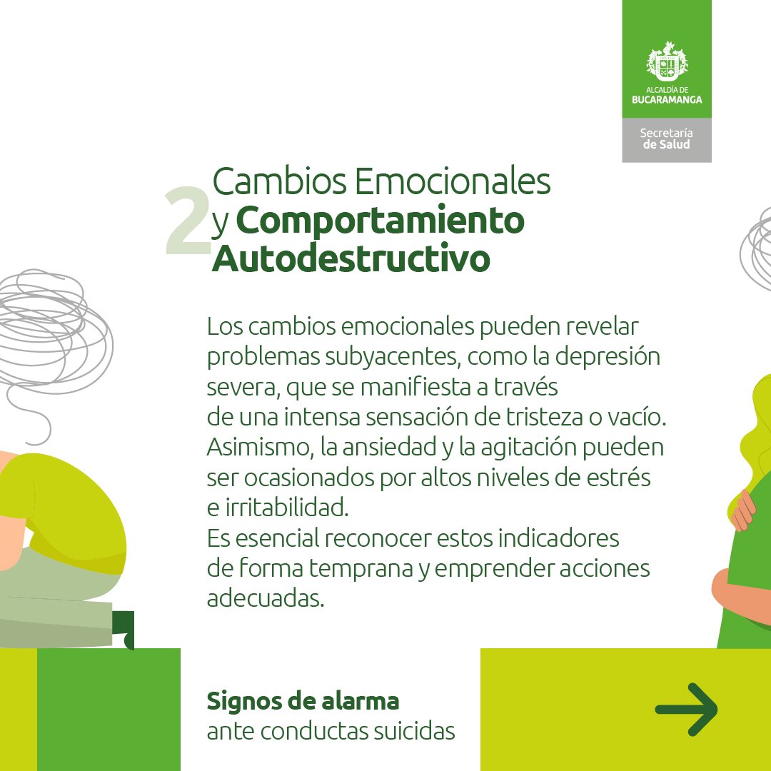 Salud_Bga's tweet photo. 🧠🚨 ¡Atentos a los signos de alarma!
✅Hoy les contamos los #SignosDeAlarma de conducta suicida. Reconocer estos signos puede #SalvarVidas. Juntos, promovemos una comunidad más consciente y solidaria.
#BGAvanza #PrevenciónDelSuicidio #saludsegura https://t.co/fyC7D3RfAa