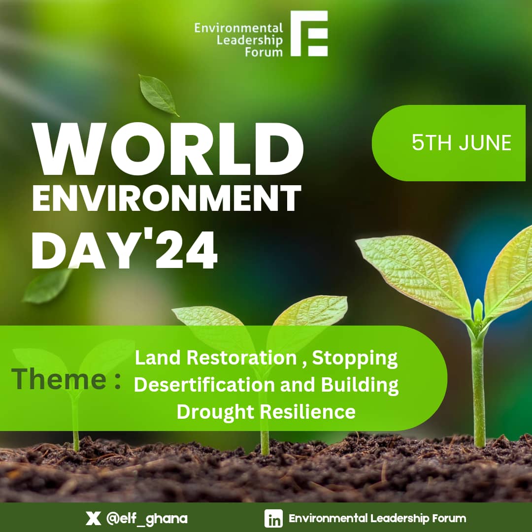 elf_ghana's tweet photo. We are #GenerationRestoration, emphasizing the crucial need to restore degraded lands, combat desertification, and build resilience against drought.
Let's unite in our efforts to restore our lands and secure a thriving future. 🌱 #WorldEnvironmentDay‌2024 https://t.co/Q5DOs1hvmd