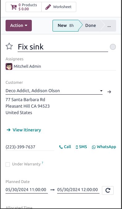 Odoo's tweet photo. #OdooRnDpeek Navigate tasks easily with a simplified mobile form view for onsite workers 🚀📱 #OdooFieldService 17.3 https://t.co/vLJ2poXxlK