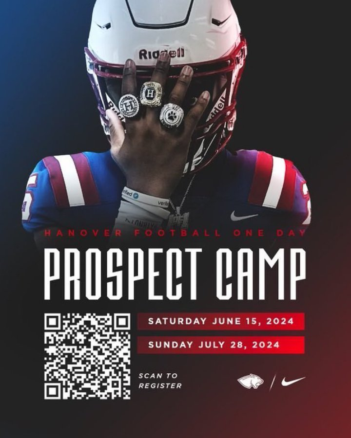 🚨 CAMP SEASON 🚨
🔴 🔟 Days til our 1st Prospect FTBL Camp ‼️
⚪️ Come Compete &amp; get 1% Better <a href="/HanoverFTBL/">Hanover Football</a> 
Prospect Camps this Summer ‼️
🔵 Register Now: Use QR Code or Link 👇
🔗 Hanoverfootballcamps.com
#Hunt24gether / #HuntForGreatness