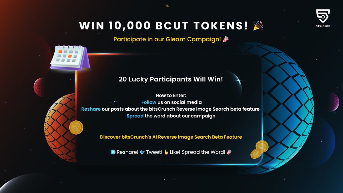 bitsCrunch's tweet photo. 📣 Huge news for the #NFTCommunity 📣

We have launched the beta of our AI-powered Reverse Image Search for NFTs! Say goodbye to hidden duplicates and fake collections. 

To celebrate, win 10,000 $BCUT Tokens by joining our Gleam Campaign!

How to Enter:
- Follow us on social media
- Reshare our posts about the beta launch
- Spread the word!

Be among the first to experience the future of AI-powered NFT security! Discover the feature below and tell us what you think! 🔍https://t.co/pbRLaZdFCD

📌 Full Campaign Details👇
https://t.co/vjUTFIhECF