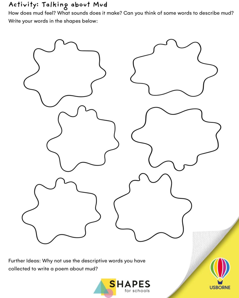 shapes4schools's tweet photo. 🌟 Time to get hands dirty! 👋 How many of these activities created with @Usborne can you complete? 🤎👣🍂

🌟 One of the themes this #WorldEnvironmentDay is land restoration. Get kids started early with exploration of their favourite thing: #muddyplay. https://t.co/EVzPvAQSlP