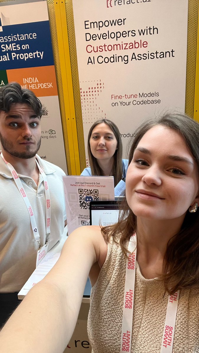 refact_ai's tweet image. Greetings from @south_summit in Madrid👋 

Meet the @refact_ai team at booth 77 to discuss how our advanced AI coding assistant can boost your dev team&apos;s performance!

And yes, we&apos;re up for any questions and a product demo💻

#AICodingAssistant #AITools #SouthSummit2024