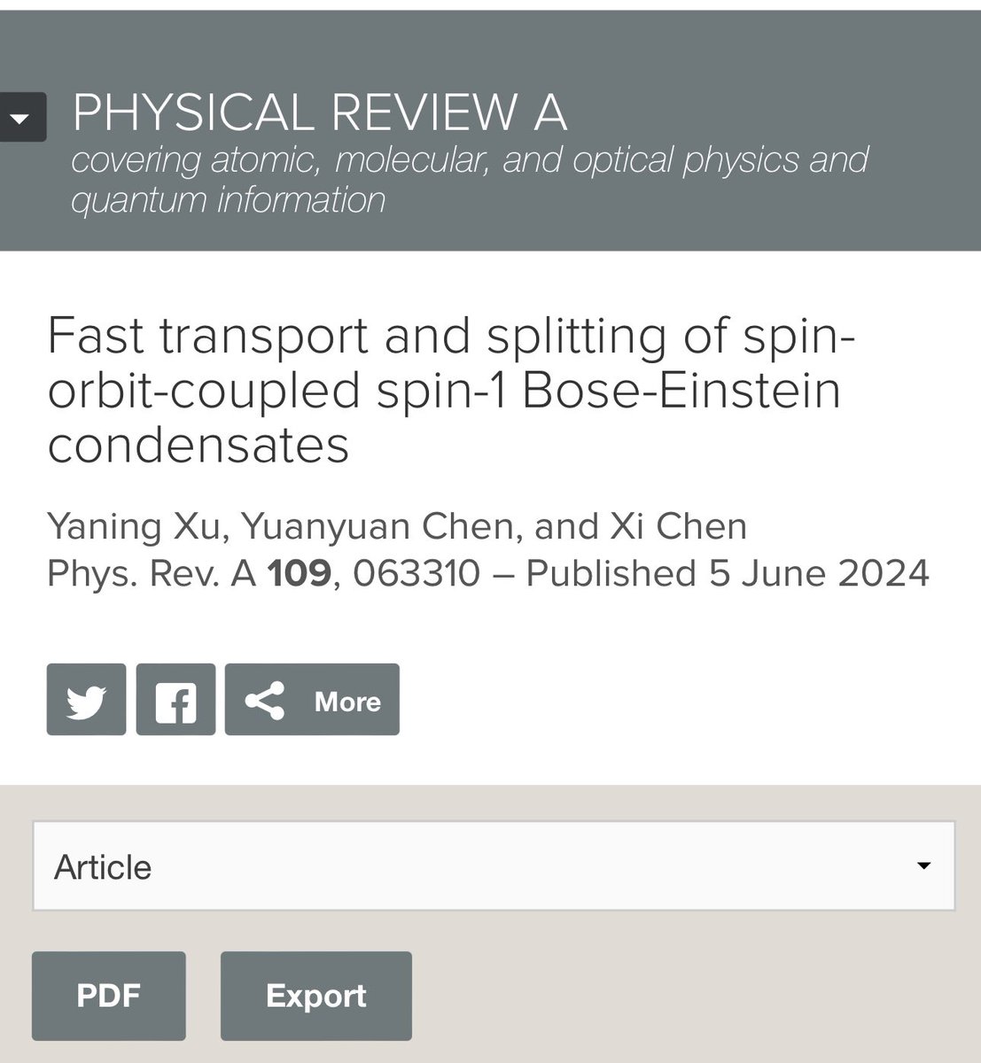 Xi Chen (@xichen_sta) on Twitter photo new paper comes out today <a href="/PhysRevA/">Physical Review A</a> 109, 063310 (2024) -Fast transport and splitting of spin-orbit-coupled spin-1 Bose-Einstein condensates journals.aps.org/pra/abstract/1… <a href="/ryc_upvehu/">Ramón y Cajal @ UPV/EHU</a> <a href="/NquireC/">NQUIRE Center</a> @ehuscientia new paper comes out today <a href="/PhysRevA/">Physical Review A</a> 109, 063310 (2024) -Fast transport and splitting of spin-orbit-coupled spin-1 Bose-Einstein condensates journals.aps.org/pra/abstract/1… <a href="/ryc_upvehu/">Ramón y Cajal @ UPV/EHU</a> <a href="/NquireC/">NQUIRE Center</a> @ehuscientia