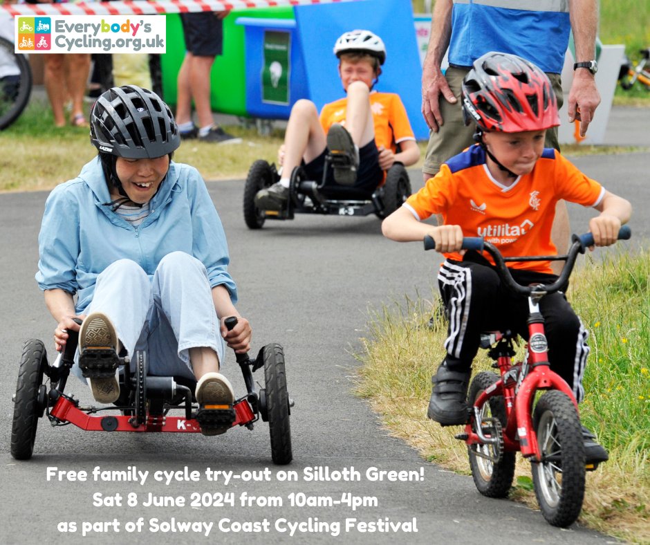 Can't wait for our first visit to stunning Silloth with our family cycle try-out as part of the Solway Coast Cycling Festival thanks to <a href="/CumberlandCoun/">Cumberland Council</a>. Find us on Silloth Green from 10am-4pm on Sat 8 June 2024 cumberland.gov.uk/news/2024/prep…