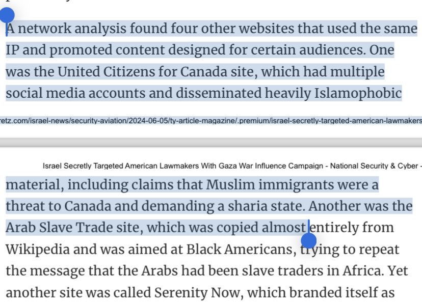 Haaretz is reporting on Israeli govt disinfo campaign targeting US &amp; Canada. They are promoting Islamophobia to deflect criticism of their mass slaughter &amp; starvation campaign in Gaza.
Maybe the foreign interference commission could investigate Israel importing hate into Canada