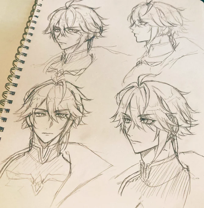 アルハイゼン落描き。最近はアナログで絵柄を模索中…🌱 