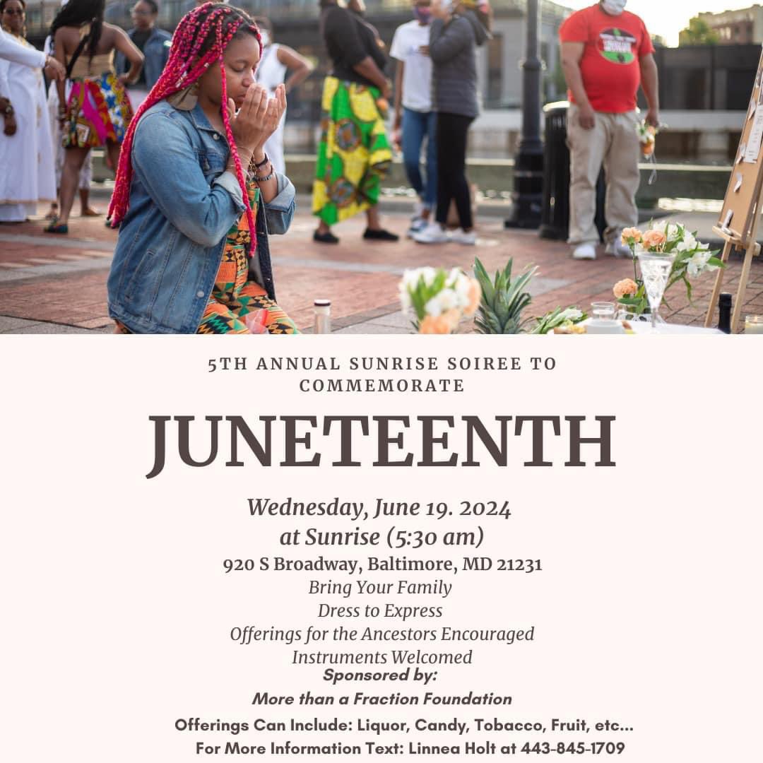 MoreFraction's tweet image. Proud to sponsor this Juneteenth event in Baltimore! This year we are supporting 2 Juneteenth representing 2 “landings” where enslaved (Solitude/Smithfield) &amp;amp; one of places after emancipation (Baltimore)

(More details on Solitude/Smithfield event to come)