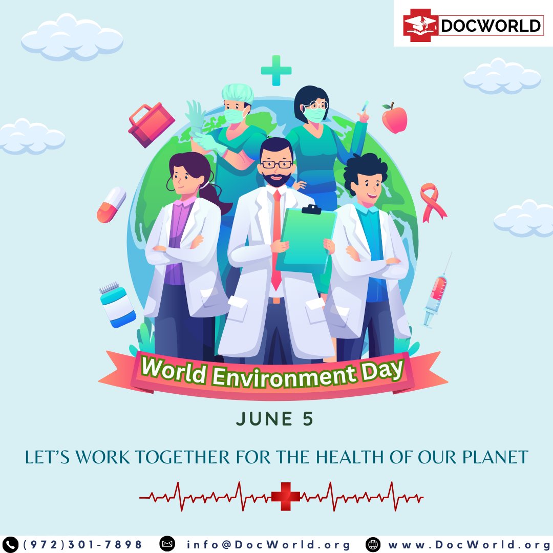 OrgDocWorld's tweet image. Happy World Environment Day from #DocWorld! 🌿 Let's join hands for a greener planet. 
.
.
.
.
.
#WorldEnvironmentDay #EcoFriendly #NatureInspired #ProtectOurPlanet