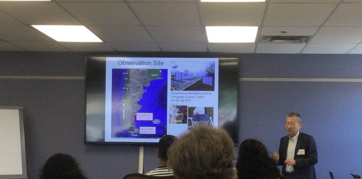 ANGWIN_2's tweet photo. Takuji Nakamura talking about gw observations using airglow observations above Argentina. https://t.co/ZTSRO26ibe