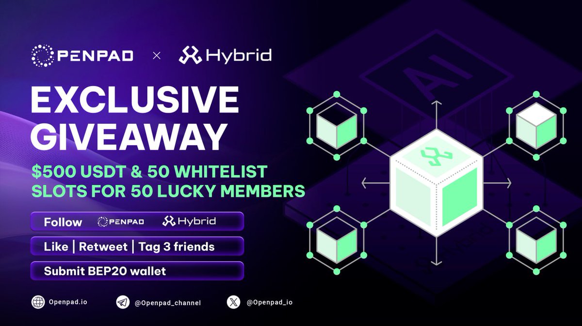 GenesisWeb3 (@genesisweb3_) on Twitter photo ๐ฅ$500 USDT Giveaway! Genesisweb3 x Hybrid Node x OpenPad
Participate now to celebrate the Hybrid Node Sale on OpenPad!
1๏ธโฃ Follow Follow <a href="/Openpad_io/">OpenPad AI</a> & <a href="/BuildOnHybrid/">Hybrid</a> and <a href="/GenesisWeb3_/">GenesisWeb3</a>
2๏ธโฃ Like, RT, and tag 3 friends
3๏ธโฃ Finish: app.questn.com/event/91074175โฆ
๐ Timeline: June 3 June ๐ฅ$500 USDT Giveaway! Genesisweb3 x Hybrid Node x OpenPad
Participate now to celebrate the Hybrid Node Sale on OpenPad!
1๏ธโฃ Follow Follow <a href="/Openpad_io/">OpenPad AI</a> & <a href="/BuildOnHybrid/">Hybrid</a> and <a href="/GenesisWeb3_/">GenesisWeb3</a>
2๏ธโฃ Like, RT, and tag 3 friends
3๏ธโฃ Finish: app.questn.com/event/91074175โฆ
๐ Timeline: June 3 June