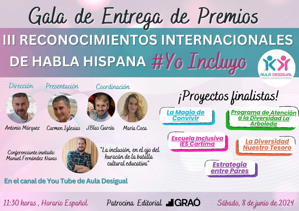 Estamos muy emocionados en el <a href="/proyectocartama/">IES Cartima</a>. Nos vemos en la gala. #YoIncluyo <a href="/AulaDesigual/">Aula DesIgual</a>