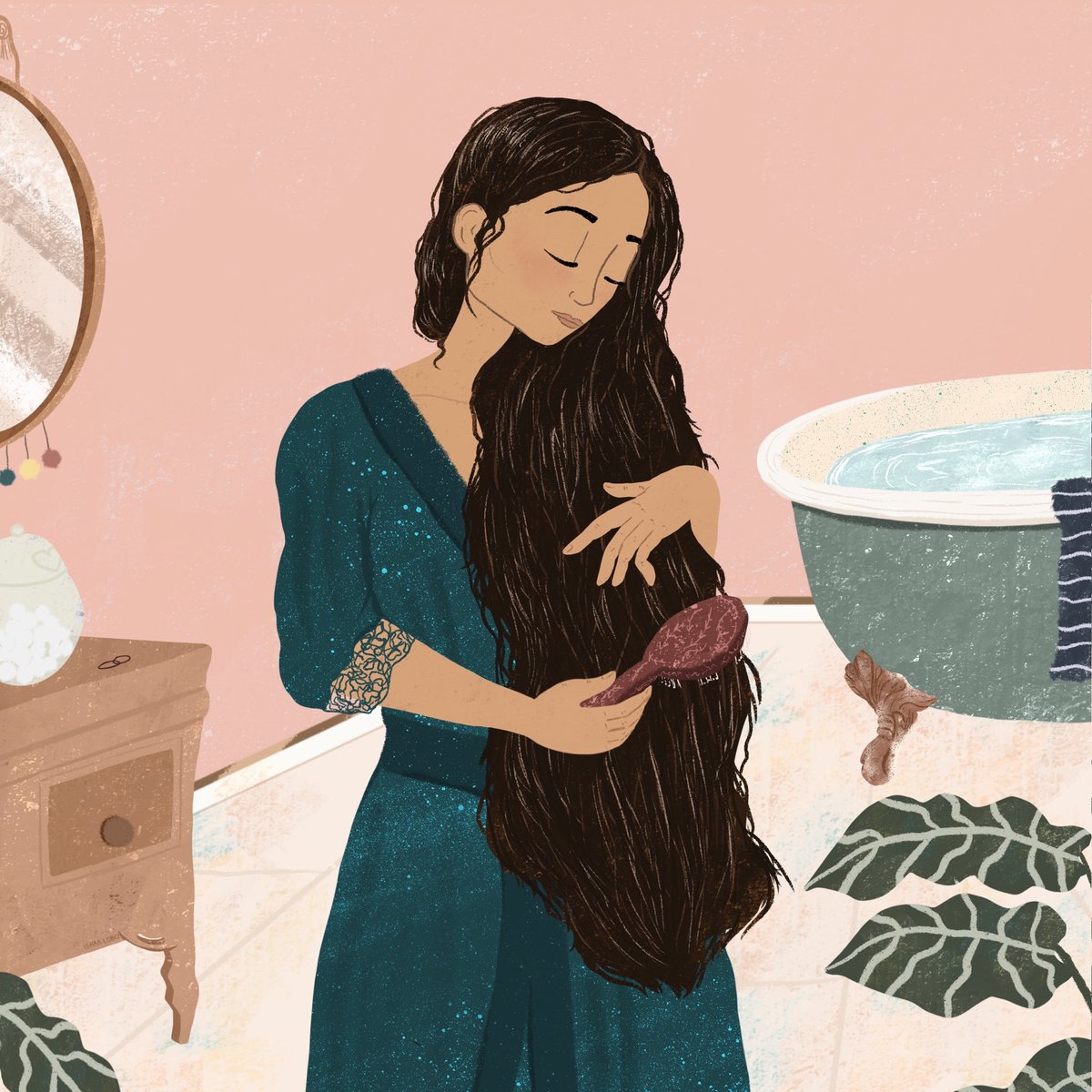 Still a favourite of mine!🪮🛁🌸#illustration