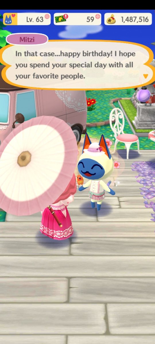 QueenMew85's tweet photo. Getting birthday wishes from two of my favorite villagers on pocket camp. 😁 

Don't forget birthday stream will be later today. Yay birthday Mew 🎉 

#TwitchStreamer #TwitchAffiliate #BirthdayMew https://t.co/x2fuaoy3wo