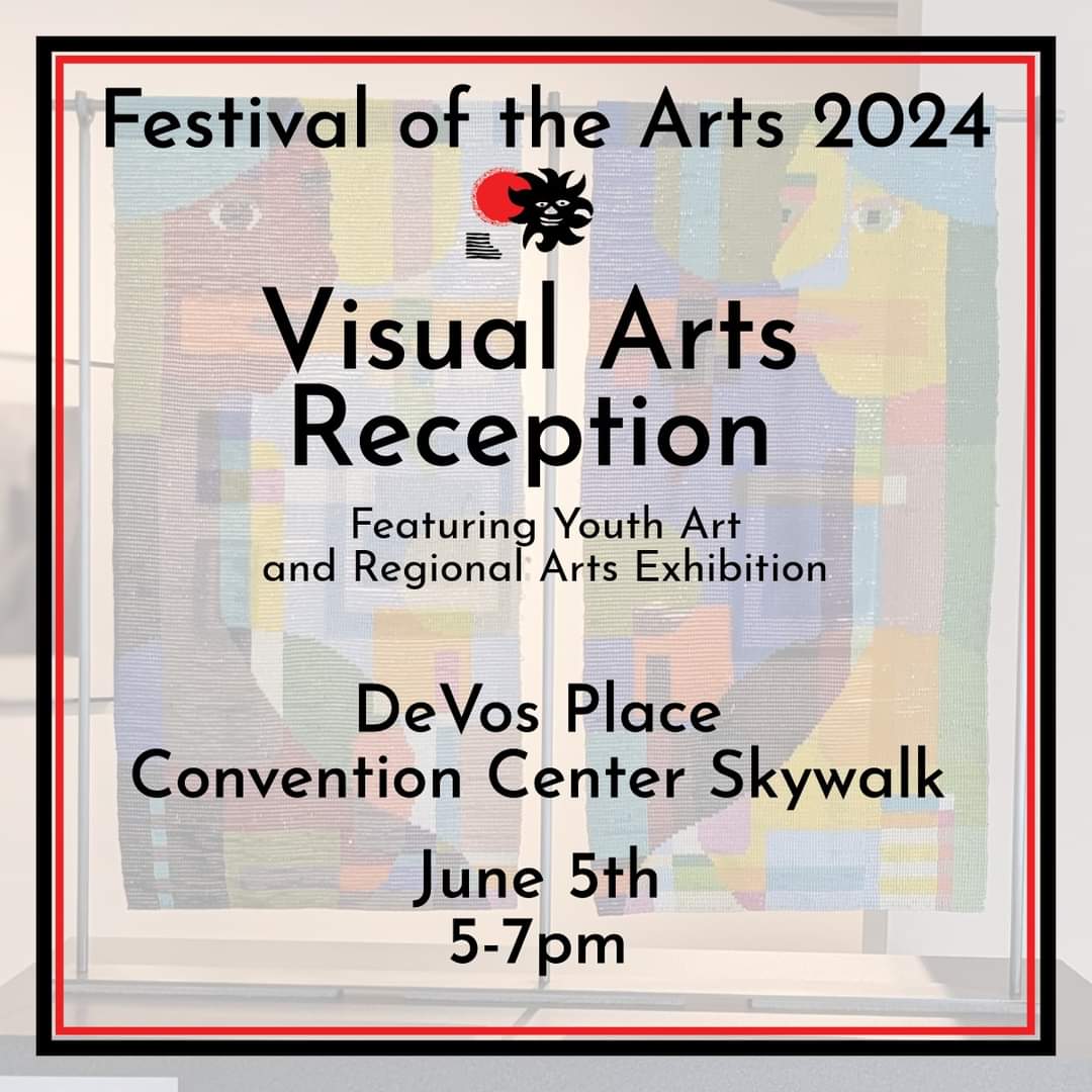 Join us tonight at the Visual Arts Reception to celebrate over 300+ West Michigan artists. 

<a href="/DeVosPlaceMeet/">DeVos Place</a>  Skywalk
5-7pm #festivalgr <a href="/WOODTV/">WOOD TV8</a> <a href="/WGVUPublicMedia/">WGVU</a>