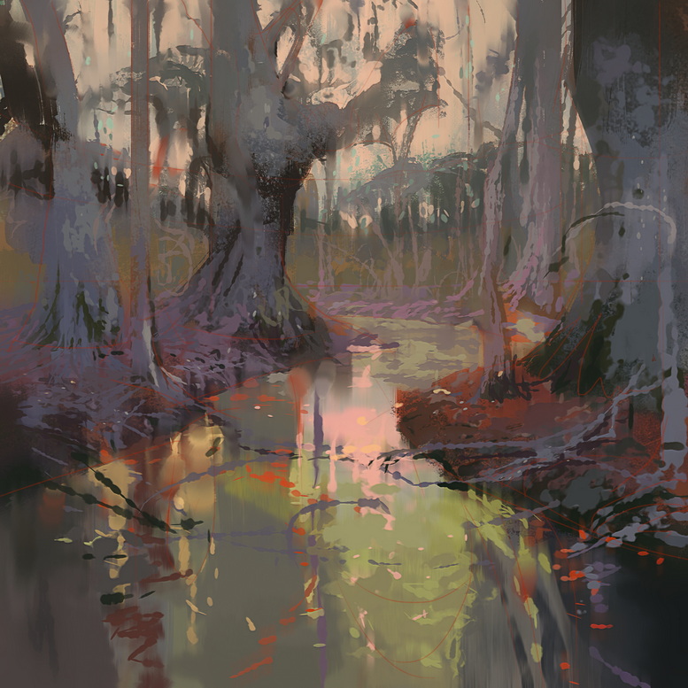 NathanFowkesArt's tweet photo. More Florida swamp. https://t.co/egErMrAZHX