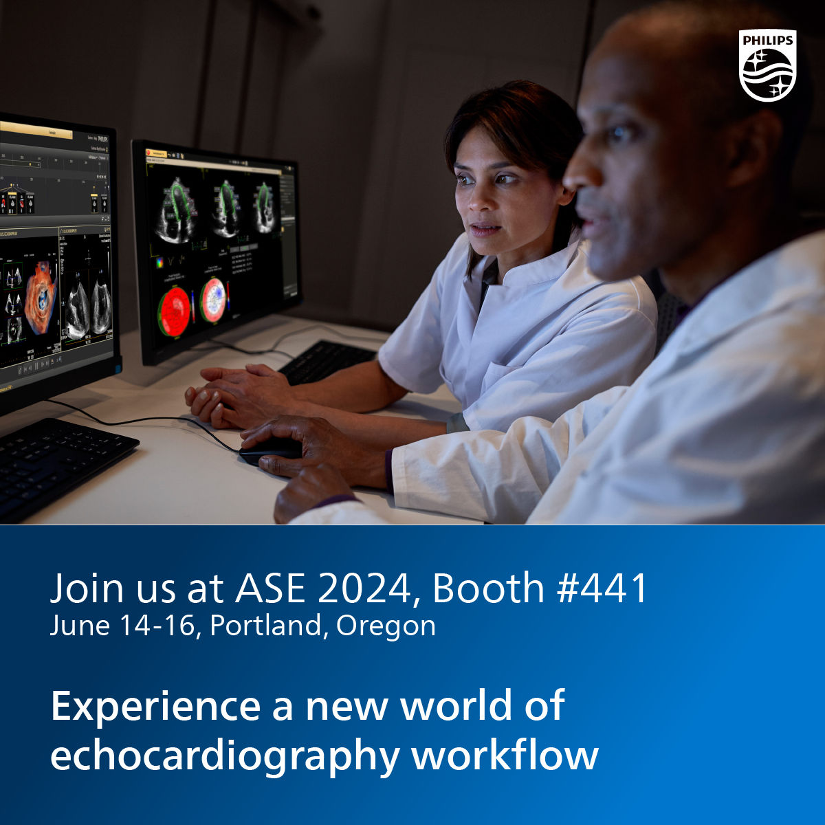 Velpseattle's tweet photo. Come to Booth #441 to discover the flexibility and AI-enabled quantification of Philips Ultrasound Workspace for consistent on and off-cart analysis. #ASE2024 https://t.co/6PsgMncUyi