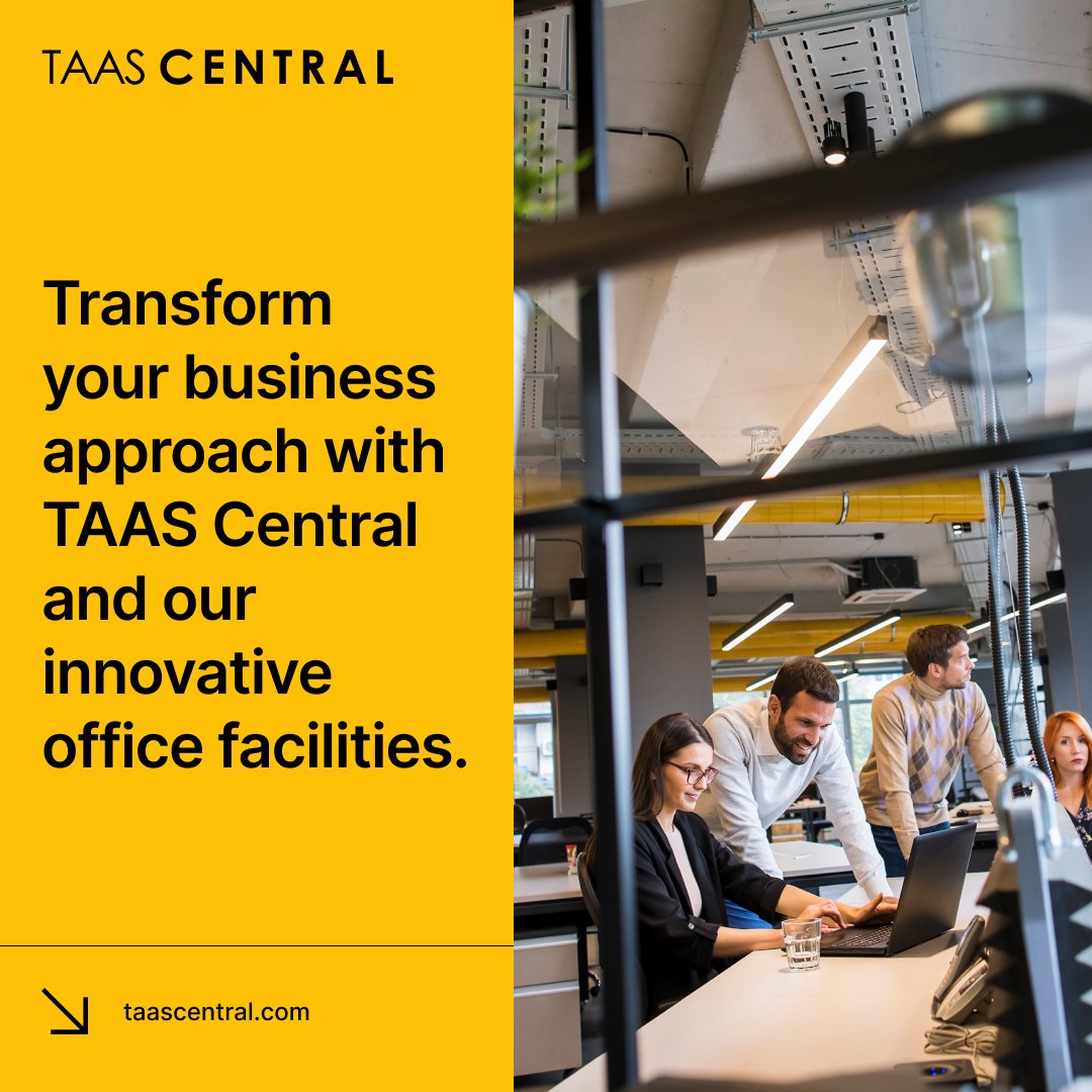 taascentral's tweet photo. Transform your business approach with TAAS Central and our innovative office facilities. Support your team with the tools and expertise needed to thrive. #BusinessTransformation #InnovativeOffice https://t.co/4DGd83FlgO