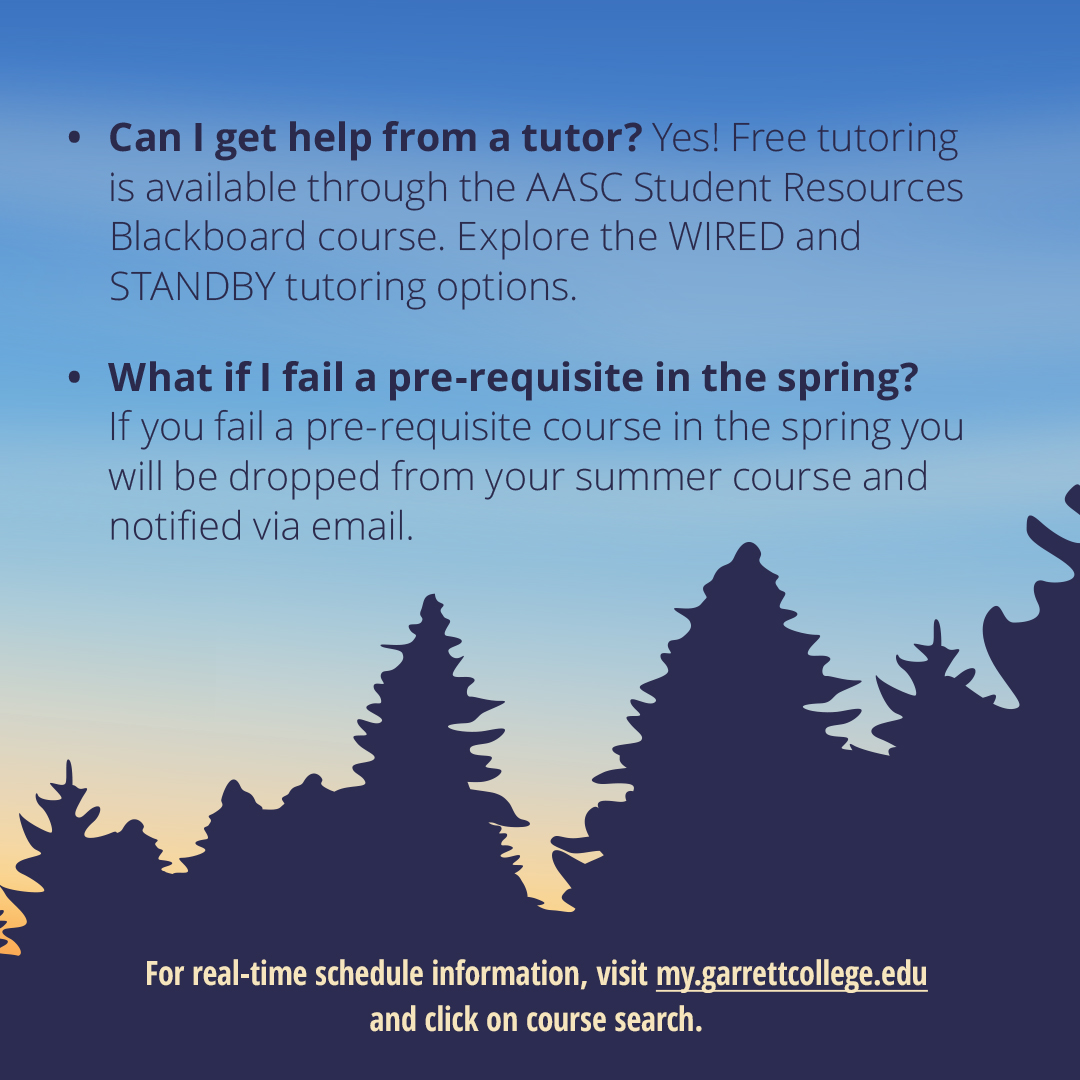 GarrettCollege's tweet image. Get all the info you need about our Summer Session online courses! ☀️  Perfect for getting ahead, improving GPA, or making up credits. Contact Admissions at 301-387-3044 or admissions@garrettcollege.edu. #garrettcollege #summerlearning #virtualclasses