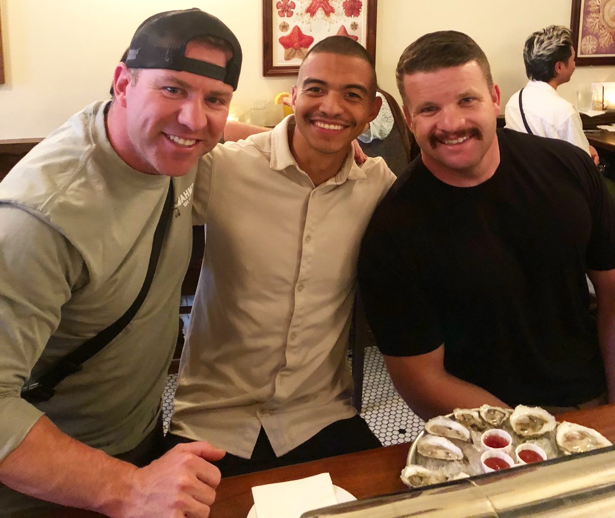FirehouseTrain1's tweet photo. We had a a great night “chewing the fat on Hazmat” with my friends from Las Vegas FD. Always enjoy hearing other perspectives on the job. Also, the oysters were amazing by the way, especially the ones from PEI!😆🇨🇦
#baltimorehazmat #firefriends #hazmatconference https://t.co/etB8i4vpEK