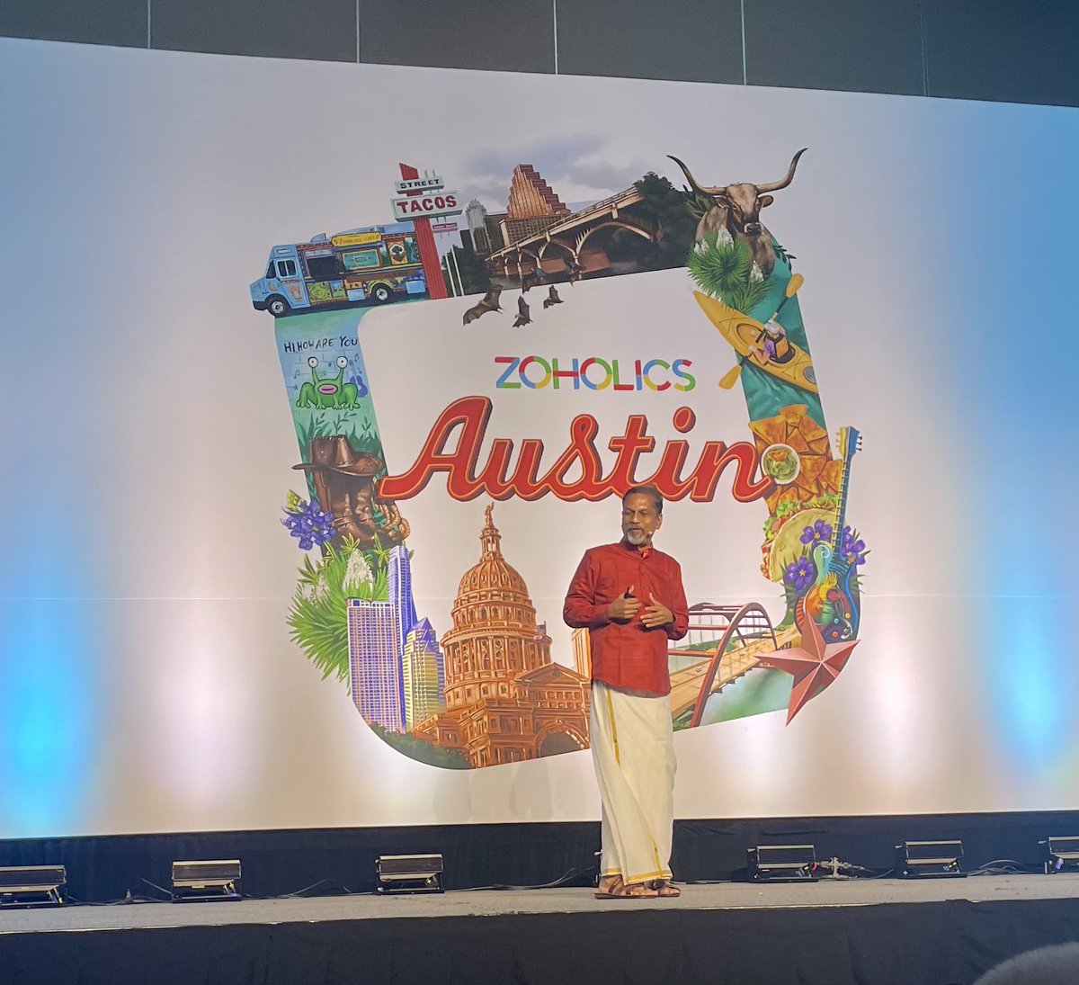 MelodyBrue's tweet photo. . @Zoho CEO @svembu gives an overview of Zoho. 
- Avoiding debt to fuel growth 
- Actions grounded in conviction 
- Accept with humility when wrong 
- Does not monetize customer data 
- “Privacy is a fundamental human right” …

#Zoholics2024 #ZoholicsUS https://t.co/tT3mBhdl2B