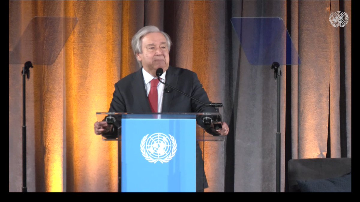 UN_News_Centre's tweet photo. #ClimateChange: "We must secure the safest possible future for people and planet. That means taking urgent action: slash emissions; protect people and nature from climate extremes; boost climate finance; and clamp down on fossil fuel industry"– UN chief @antonioguterres https://t.co/9wwikjI1nv