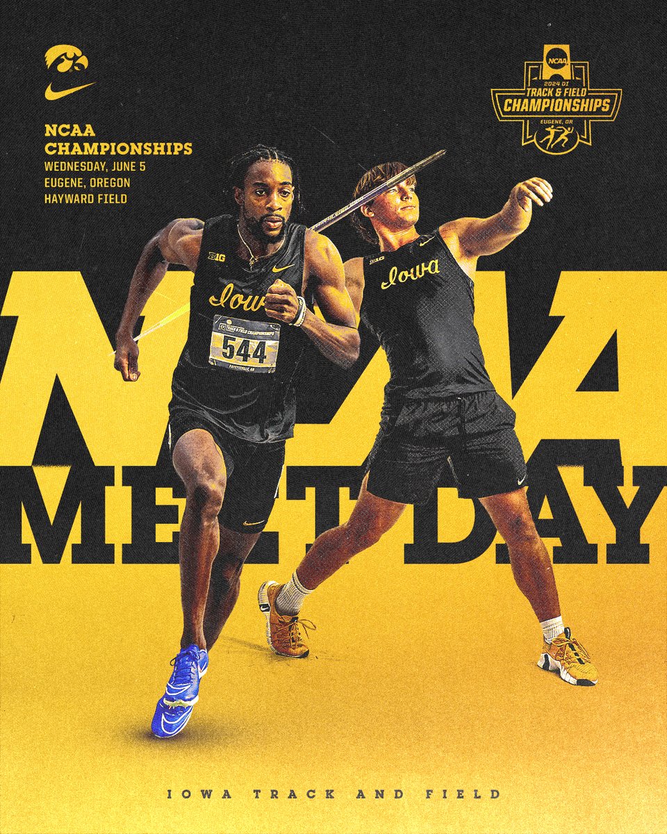 IowaXC_TF's tweet photo. 𝗗𝗮𝘆 𝟭 𝗮𝘁 𝗖𝗵𝗮𝗺𝗽𝘀 🐤

👟: NCAA Championships
📍: Hayward Field
🕝: 2:30 p.m. (CT)
💻: https://t.co/eu273vPA2B
📊: https://t.co/h2KGVE6HcP

#Hawkeyes x #NCAATF https://t.co/AbQEv29fpT