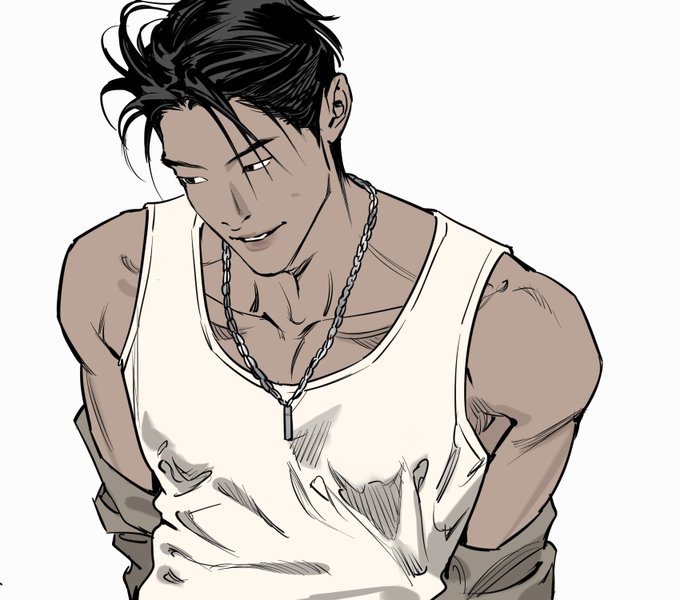 「dark-skinned male short hair」 illustration images(Latest)