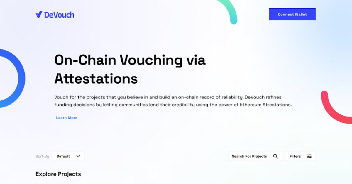 𝗩𝗼𝘂𝗰𝗵 𝗳𝗼𝗿 𝗣𝗿𝗼𝗷𝗲𝗰𝘁𝘀 𝘆𝗼𝘂 𝗧𝗿𝘂𝘀𝘁 𝘄𝗶𝘁𝗵 𝗗𝗲𝗩𝗼𝘂𝗰𝗵! 🚀🔒

In Web3, project credibility and trustworthiness are often hard to gauge. 

That's why we created DeVouch. 🌟

⤹ Learn more