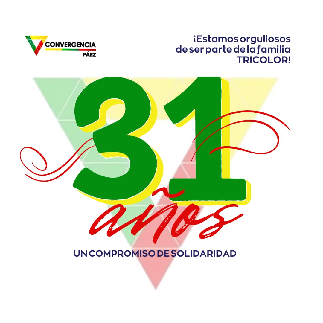 16Angieucv's tweet photo. Hace #31Años fundamos las bases de un movimiento vanguardista que supo dar lectura a las demandas políticas y morales que exigian los venezolanos.
Hoy nuestro compromiso se hace mayor, al tener la oportunidad de seguir construyendo el cambio que tanto anhelamos los venezolanos 🇻🇪 https://t.co/6I3FX1z0o5