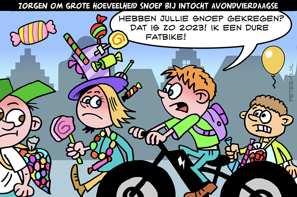 Te veel snoep bij de intocht van de Avondvierdaagse? Dat hoort er toch een beetje bij? <a href="/HKgoudsepost/">Het Kontakt - Goudse Post</a>   cartoon van deze week, niet in de krant, maar wel online 😄