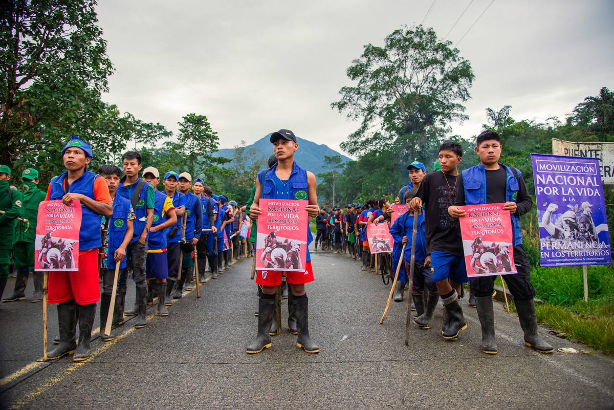 #EmergenciaHumanitaria🚨 En Tadó, Chocó también hay concentración de manifestantes rechazando los constantes ataques del paramilitarismo contra comunidades.