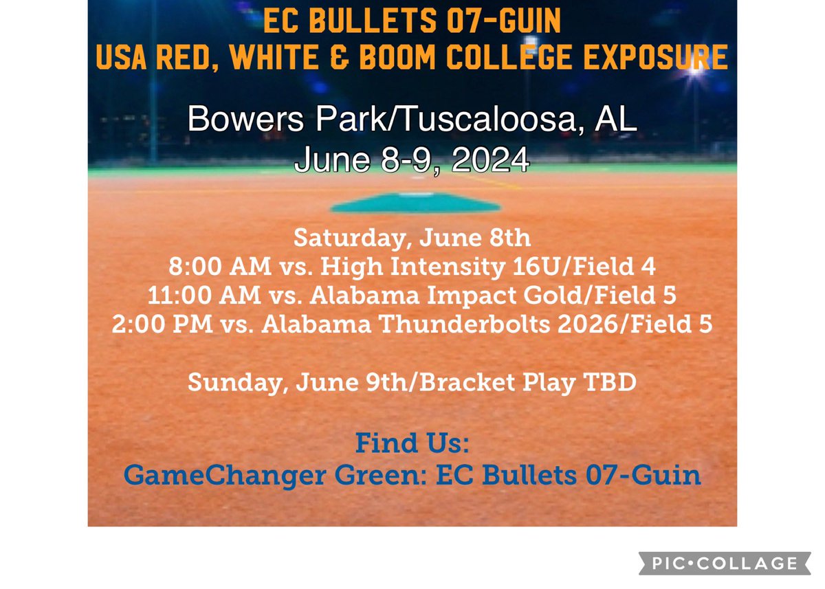 hsb07guin's tweet image. This weekend finds us in Tuscaloosa, AL!  Come check us out or find us on GameChanger!