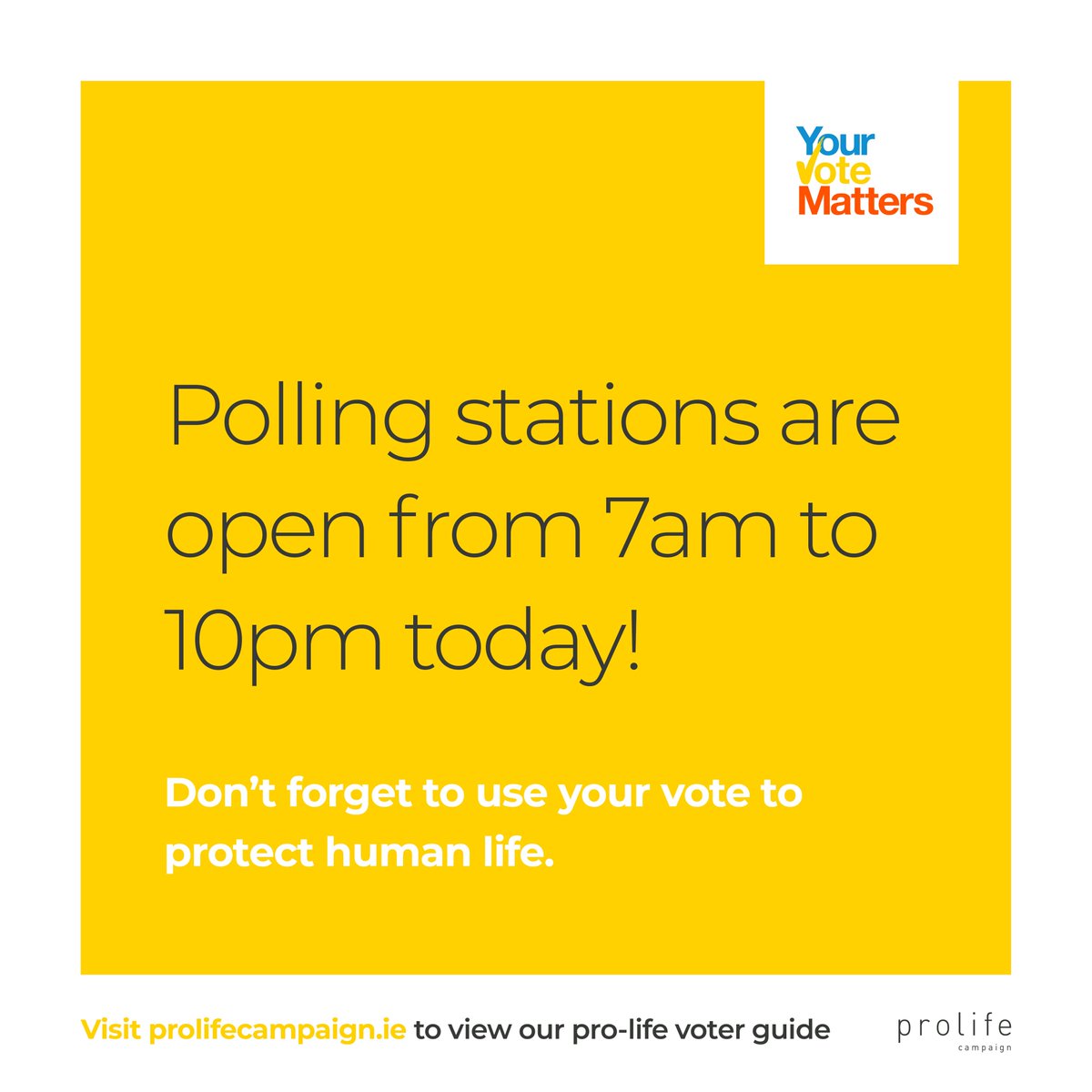 Today is election day! Use your vote to protect human life 💪

View our voter guide before voting today 👉 bit.ly/3wXR6MS 

#elections #elections2024 #ireland #prolife #yourvotematters #voteprolife #vote