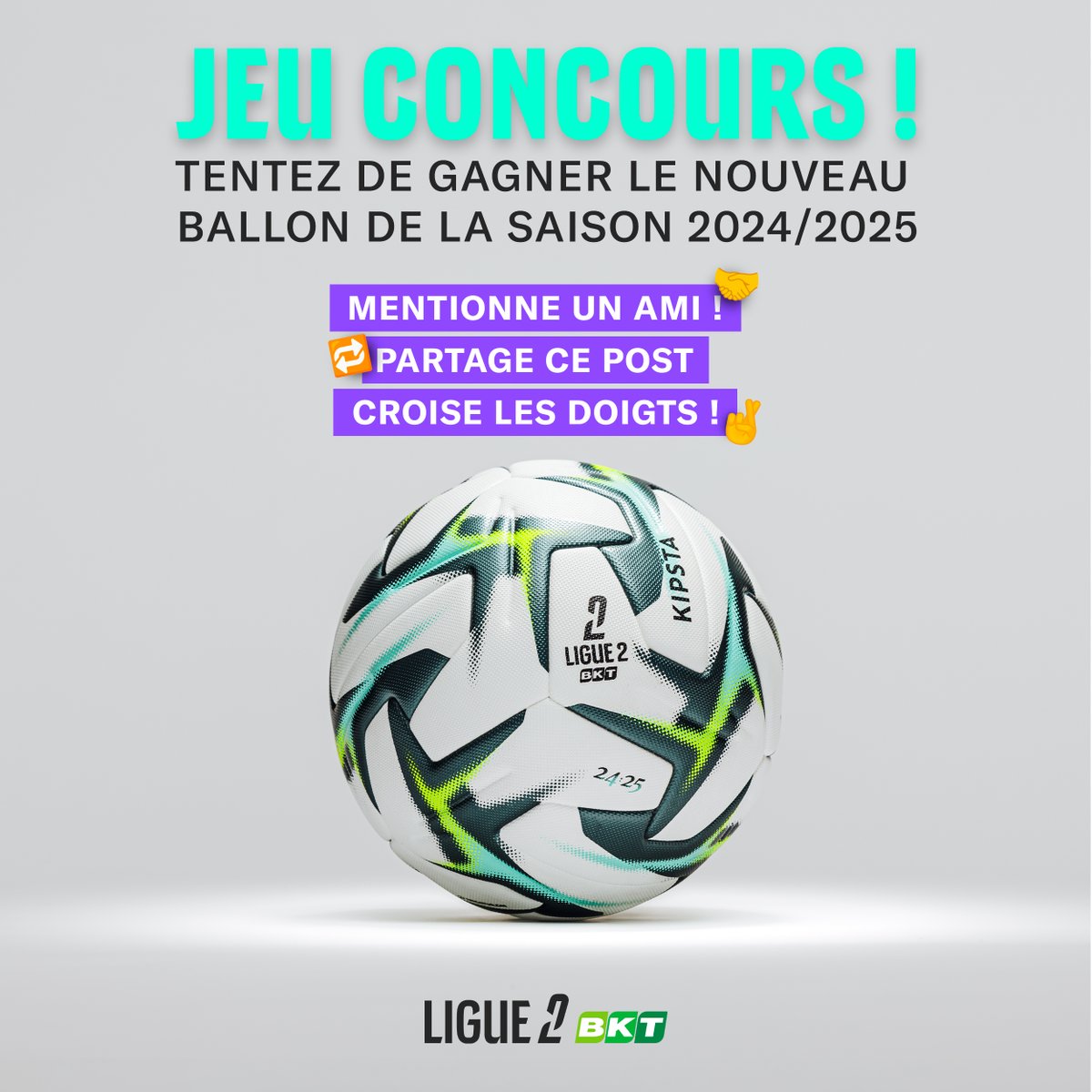 GF38_Officiel's tweet photo. 🏆⚽️ Tentez de gagner le nouveau ballon de la saison 2024/2025 ! 

1️⃣ Mentionne un ami 😉
2️⃣ RT ce post 🔄
3️⃣ Croise les doigts 🤞

#RevealBallon #Ligue2BKT https://t.co/jWaNh2ZxzX