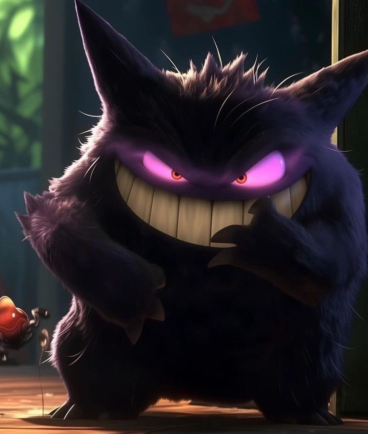 Charilord10's tweet photo. Gengar modo Pixar https://t.co/llHfahZ0Ll