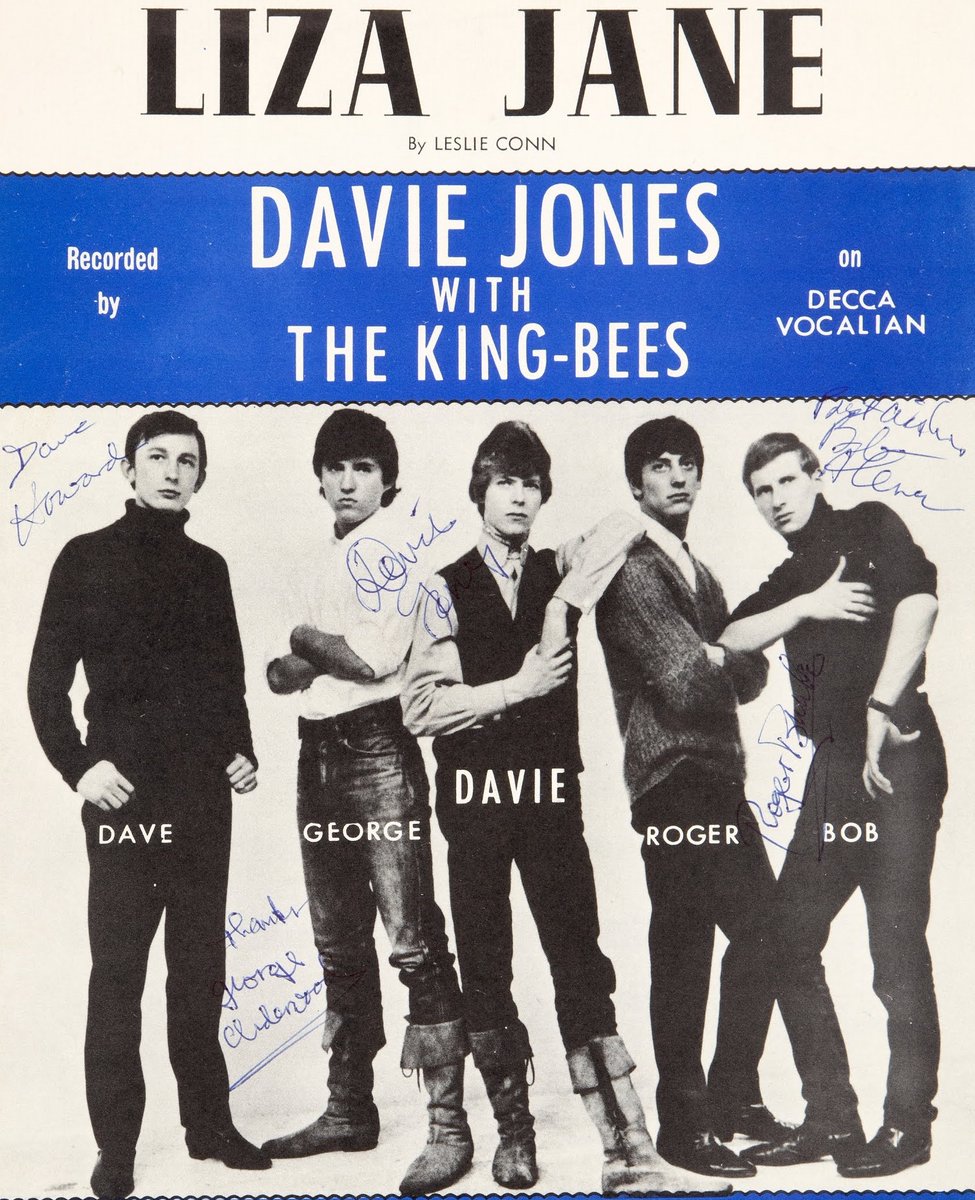 SukursalRock's tweet photo. On this day, June 5th, 1964, the FIRST recording released as a single by the legendary David Bowie, and credited to Davie Jones with the King-Bees, was released. It was the song “Liza Jane” released when Bowie was only 17 years old. The legend began... #DavidBowie #FirstRecording https://t.co/rx33etwbfB