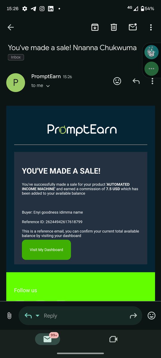 Nnannareign's tweet photo. Huge congrats to me on my 3rd sale in @PromptEarn! I'm on a roll! Thanks to my amazing supporters & guidance from @MrDivine & @IsraelTaiwo04 . Here's to many more milestones! #ThirdSale #PromptEarn #SuccessTeam" https://t.co/2LSXQPdlKw