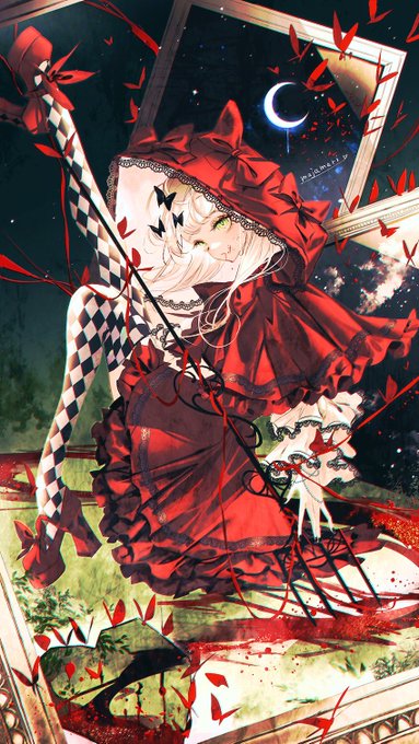 「frills red dress」 illustration images(Latest)