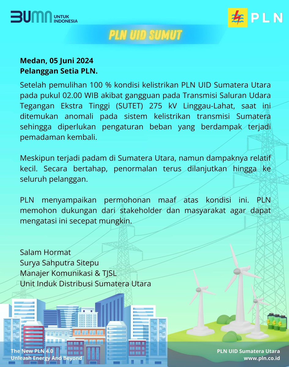 Ini beneran kah pak?? Saya udah coba minta maaf sama lampu saya tapi ga tetap gamau hidup juga. Ada solusi lebih baik dari minta maaf kah pak? <a href="/plnsumut_/">PLN Unit Induk Distribusi Sumatera Utara</a>