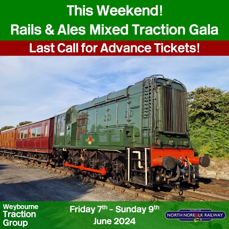 WY Traction Group (@wytractiongroup) on Twitter photo Not long now until <a href="/nnrailway/">North Norfolk Rly</a> Rails&Ales24. We hope you'll come and join us for an exciting weekend of classic traction, real ale and glorious Norfolk nnrailway.co.uk/rails-ales/ Not long now until <a href="/nnrailway/">North Norfolk Rly</a> Rails&Ales24. We hope you'll come and join us for an exciting weekend of classic traction, real ale and glorious Norfolk nnrailway.co.uk/rails-ales/