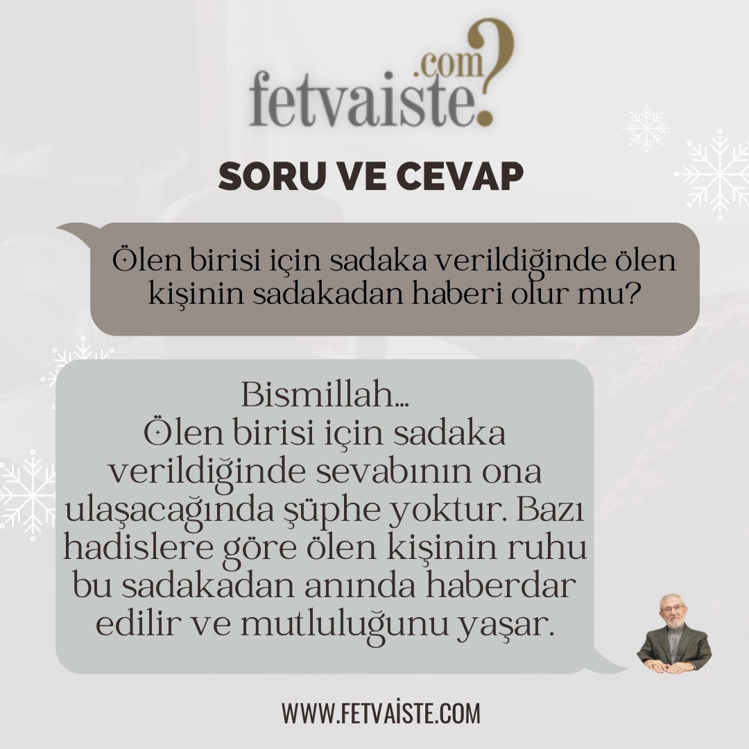 Fetvaiste's tweet photo. .
Ölen birisi için sadaka verildiğinde ölen kişinin sadakadan haberi olur mu?
#fetvaiste #fetva #fetvameclisi #fetvalar #birfetva #fetvakurulu #videofetva #ölüm #ahiret #kabir #cenaze #fetvahattı #fetvanet #fetvayokusu #fetvasor #fetvahane #fetvavar #diyanetfetva #fetvasorucevap https://t.co/mhmJ1eGo81