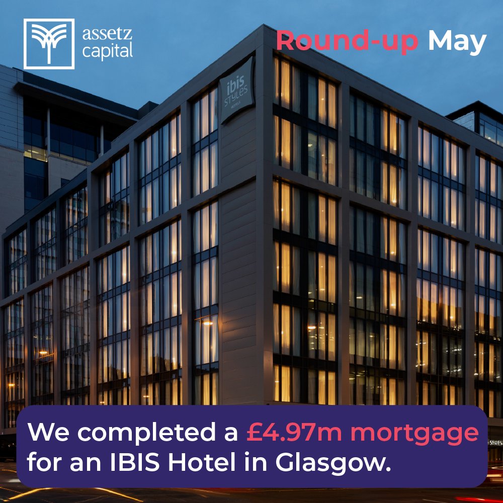 assetzcapital's tweet photo. We had an exciting and eventful month at Assetz Capital, marked by some fantastic achievements:
🔹 Completed on £4.97m IBIS Hotel, Glasgow
🔹 Completed on £1.4m Care Home transaction
Connect with our team of property experts today.
https://t.co/TrjV3TTjDm
#PropertyDevelopment https://t.co/vGuw5hc0j9