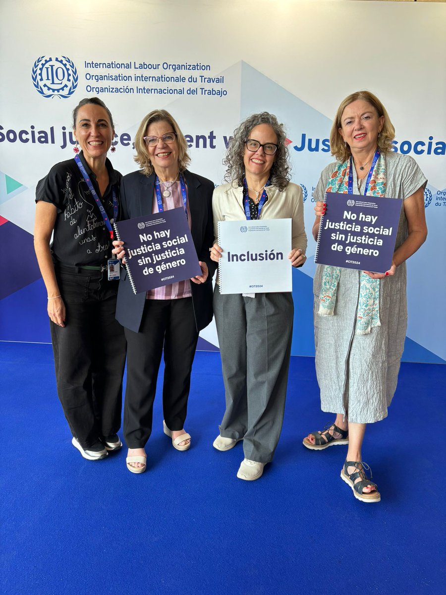 En el marco de la #CIT2024, la directora de <a href="/OITAmericas/">OIT Américas</a>, Ana Moreira, se reunió con <a href="/nadgasman/">Nadine Gasman</a>, presidenta de @inmujeres en México, y <a href="/AnaGuezmes/">Ana Güezmes</a>, directora de la División de Asuntos de Género de la <a href="/cepal_onu/">CEPAL</a>, para conversar sobre #IgualdadDeGénero y economía de cuidado 🙋🏻‍♀️🙋🏽‍♀️
