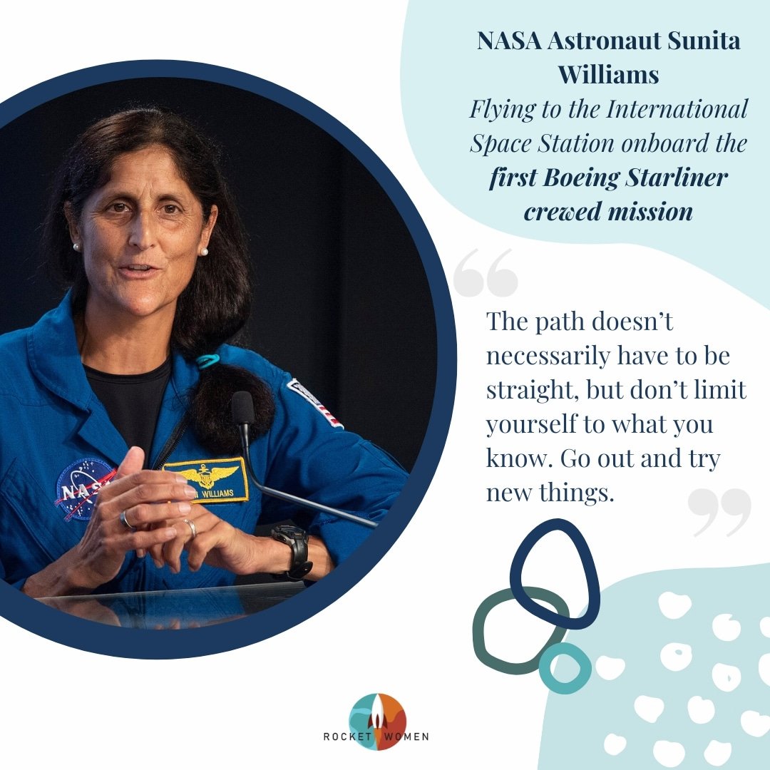 Rocket Women (@rocketwomen_) on Twitter photo 🚀 T-4 minutes!
✨ @nasa Astronaut #RocketWoman Sunita Williams makes history today as she launches to <a href="/Space_Station/">International Space Station</a> onboard the 1st ever crewed launch of <a href="/Boeing/">The Boeing Company</a> #Starliner!👩🏽🚀
⚡Learn about her flight & be inspired by Suni's incredible achievements: bit.ly/sunitawilliams… 🚀 T-4 minutes!
✨ @nasa Astronaut #RocketWoman Sunita Williams makes history today as she launches to <a href="/Space_Station/">International Space Station</a> onboard the 1st ever crewed launch of <a href="/Boeing/">The Boeing Company</a> #Starliner!👩🏽🚀
⚡Learn about her flight & be inspired by Suni's incredible achievements: bit.ly/sunitawilliams…