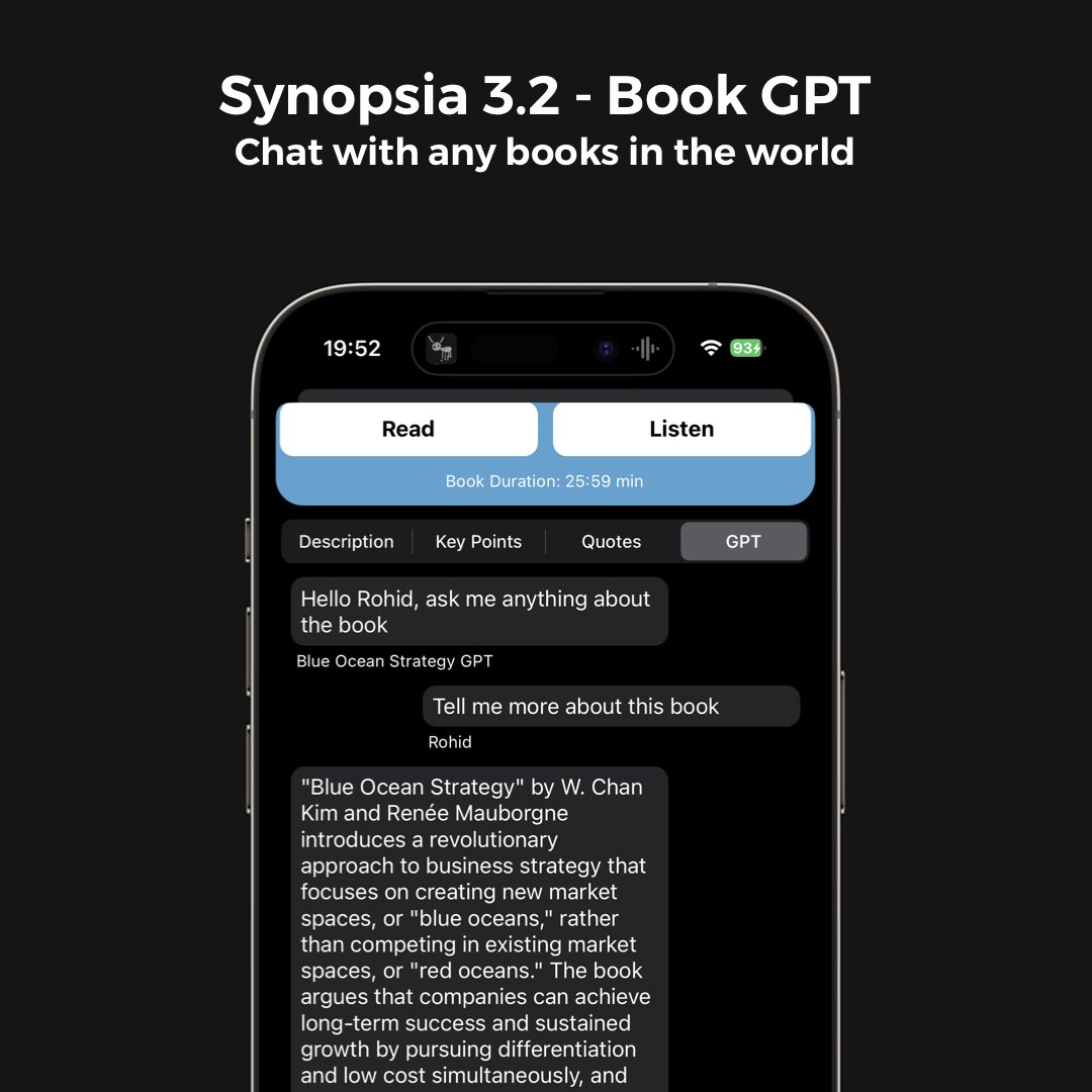 synopsiaapp's tweet photo. Chat with any books in the world. Available Right Now in Synopsia app
Download here: https://t.co/qPu1KVLTW1 https://t.co/uIyt9rbQ3G