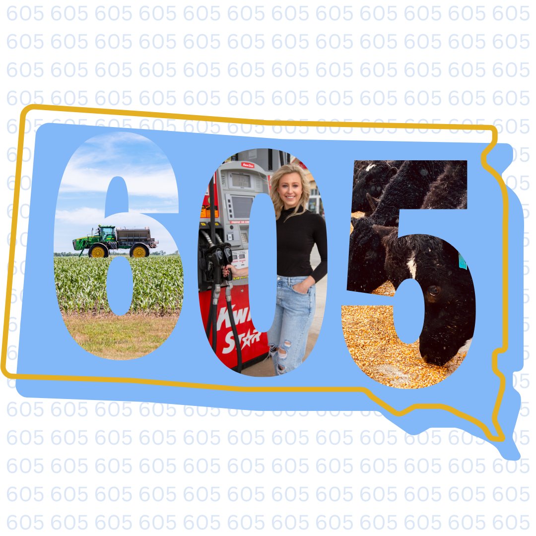 Happy 605 Day!

605 Trivia:
-Based on economic value, CORN is the number one ag commodity in SD
-29,430 South Dakota jobs are supported by ethanol production
-11,219 farms grow corn in South Dakota

#forever605 #605day #hifromsd
