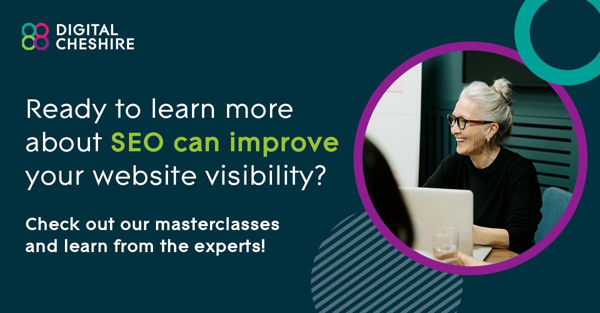 By optimising your landing pages with relevant keywords and clear calls to action, you can attract more leads through search. Ready to learn more about how SEO can improve your website visibility? 

Check out our masterclasses and learn from the experts! digital-cheshire.co.uk/upcoming-event…